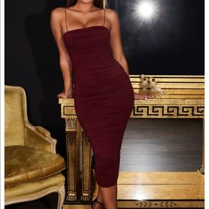 Oh Polly Keep It Simple Dark Red Dress